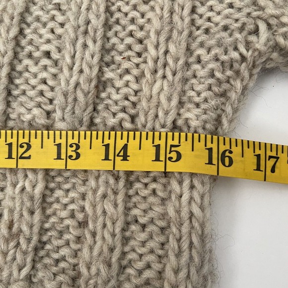 Robinson’s Pacesetter Sweater Womens Size Small 100% Wool Cardigan Hand Made Tan - Picture 7 of 9